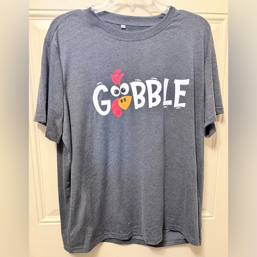 Gray Gobble Turkey Face Tee Size 5XL